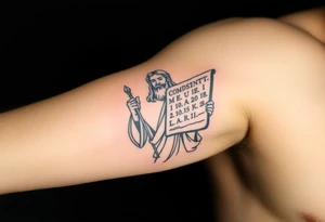 Moses holding the Ten Commandments tattoo idea