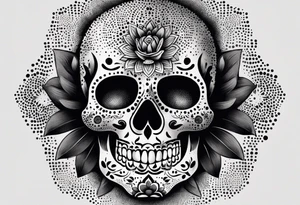 mexican skull tattoo idea