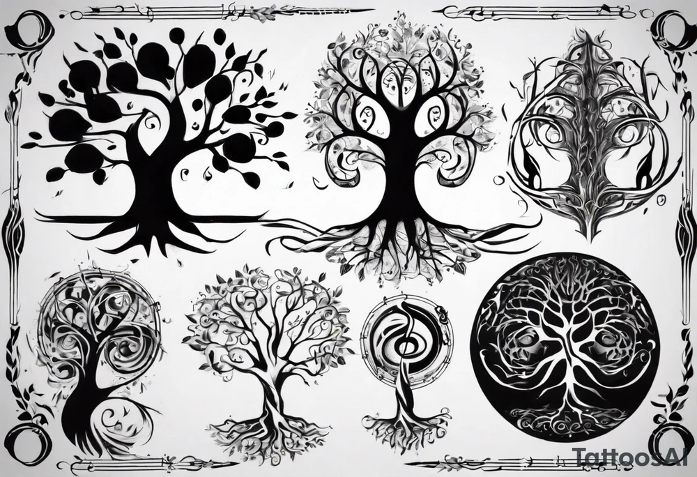 music tree tattoo idea