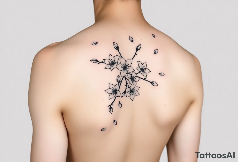 delicate cherry blossoms swirling in spring breeze with petals tattoo idea delicate cherry blossoms swirling in spring breeze with petals tattoo idea