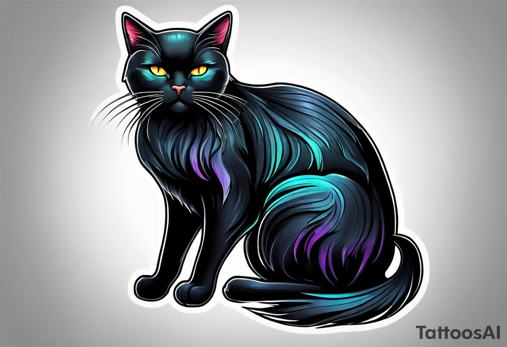 Black cat tattoo idea
