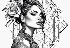 Geometric woman tattoo idea