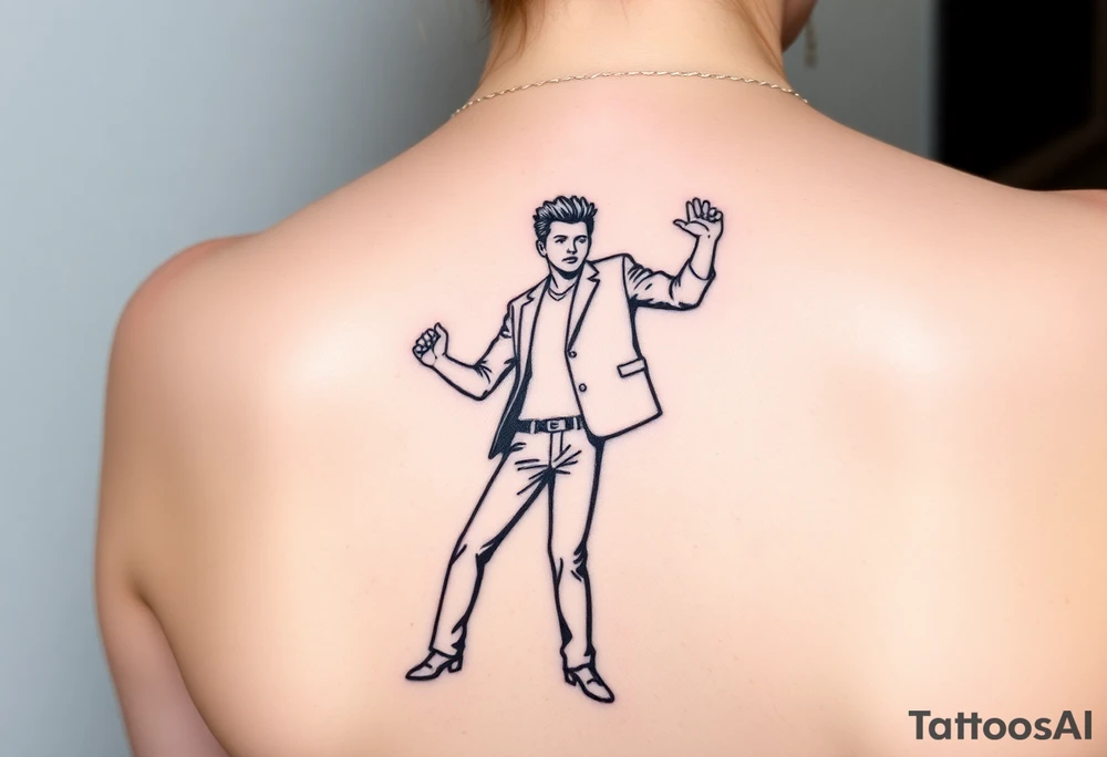 Rick Astley Never Gonna Give You Up Dance Pose tattoo idea