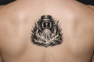 Fire Sprinkler putting out a fire tattoo idea