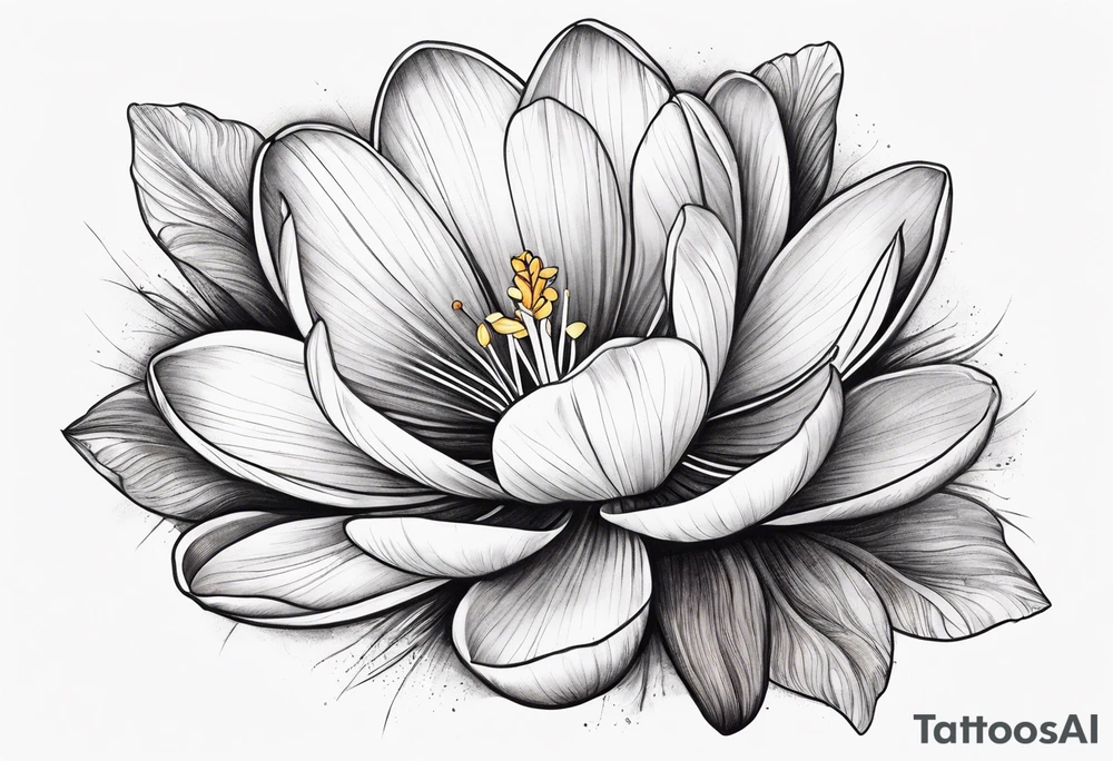 crocus flower design tattoo idea