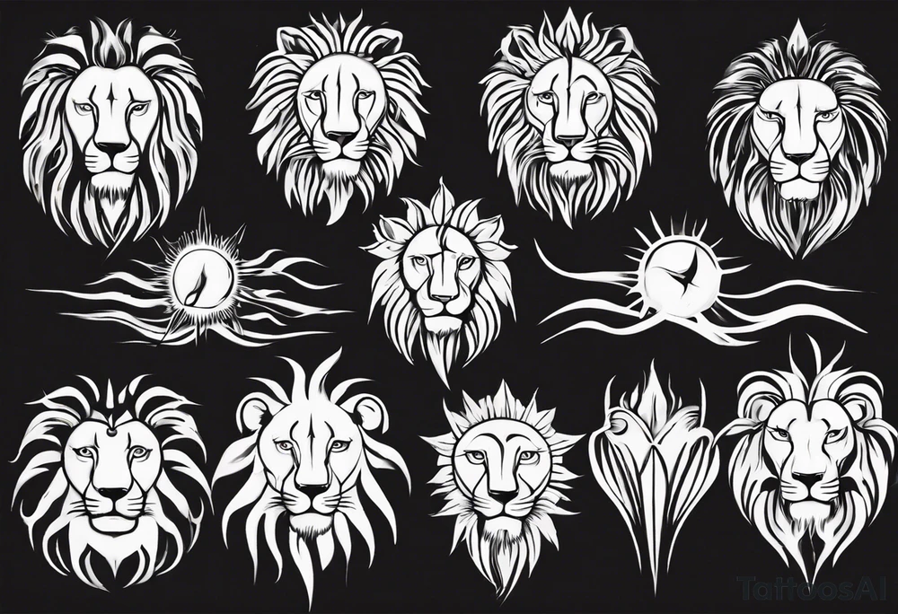 Lion in the sun tattoo idea