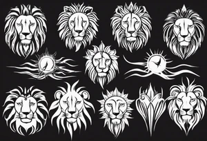 Lion in the sun tattoo idea