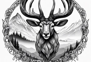 Leshy riding mouflon tattoo idea