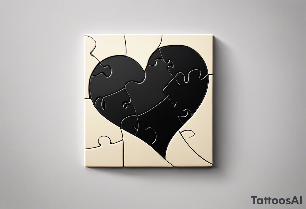 One single Puzzle Piece: A fine, clean outline with no shading, keeping the design light and elegant.
Filled Heart: A small, solid black heart placed inside the puzzle piece. The contrast between the outlined puzzle and the filled heart adds depth and highlights the heart as a symbol of your bond.
Handwritten Text: Beneath or slightly to the side of the puzzle piece, your sister’s words “to my favorite sister,” carefully preserving the integrity of her handwriting.
This will create a balanced, meaningful design that's simple yet full of emotion—perfect for a small ankle tattoo. tattoo idea