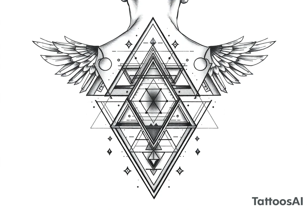 Geometric, triangles, lines, circles back tattoo tattoo idea Geometric, triangles, lines, circles back tattoo tattoo idea