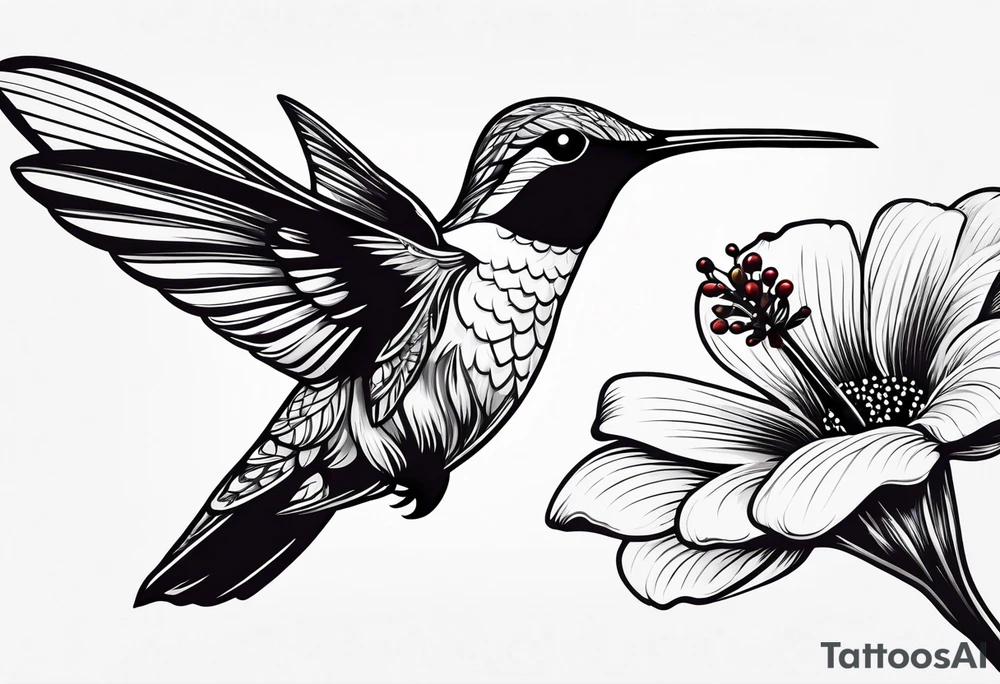 Humming bird silhouette tattoo idea