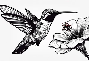 Humming bird silhouette tattoo idea
