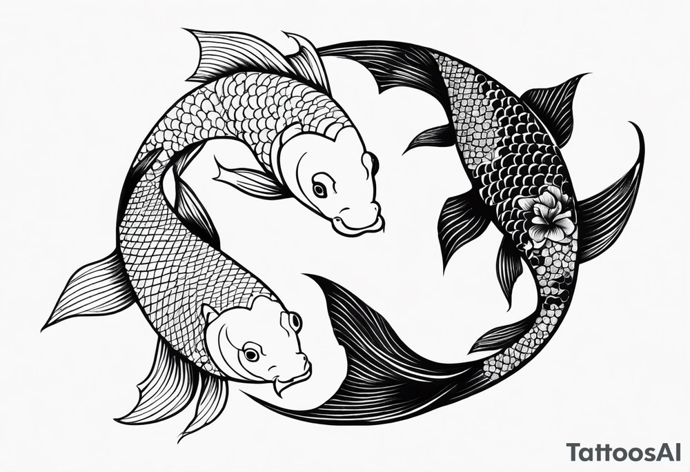 Koi fish yin and yang tattoo idea