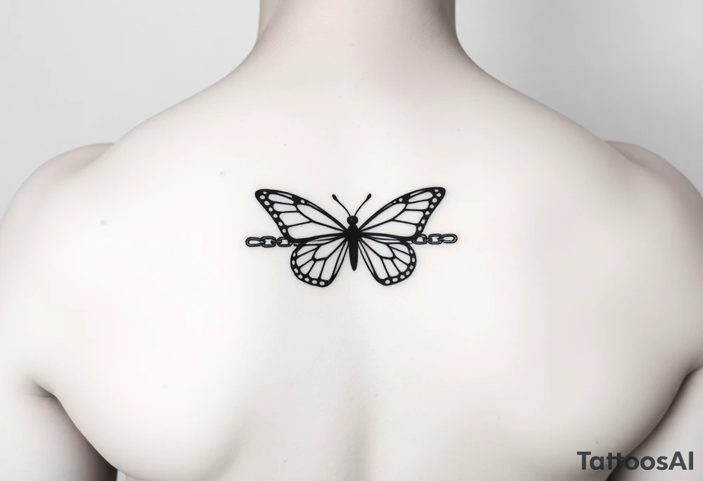 Chain link chain, butterfly, i ♥️ u alan knutson, you're my person tattoo idea