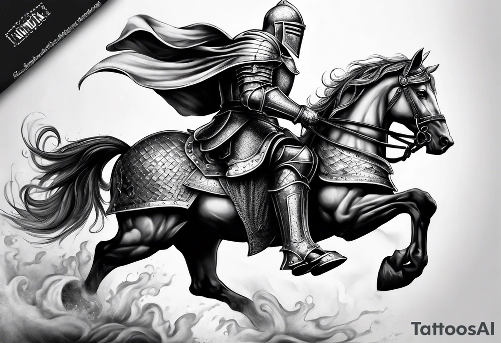knight with heavy armor tattoo idea