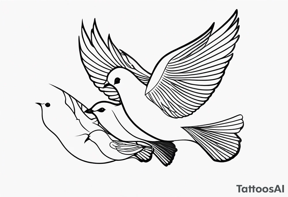 dainty, fine line, dove family tattoo idea