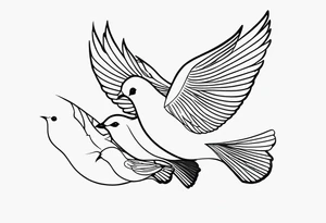 dainty, fine line, dove family tattoo idea