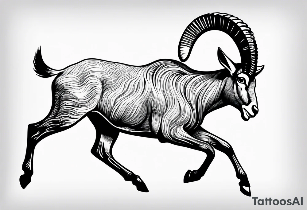 ibex jumping tattoo idea