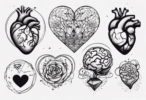Heart and brain floating away tattoo idea