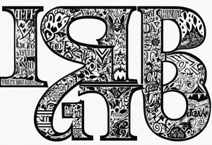 letters GDKP in rabbit paw tattoo idea