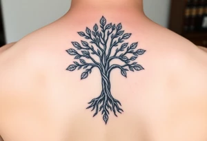 Tree of life some leaves with expansive roots 
Vintage looking Celtic feel tattoo idea