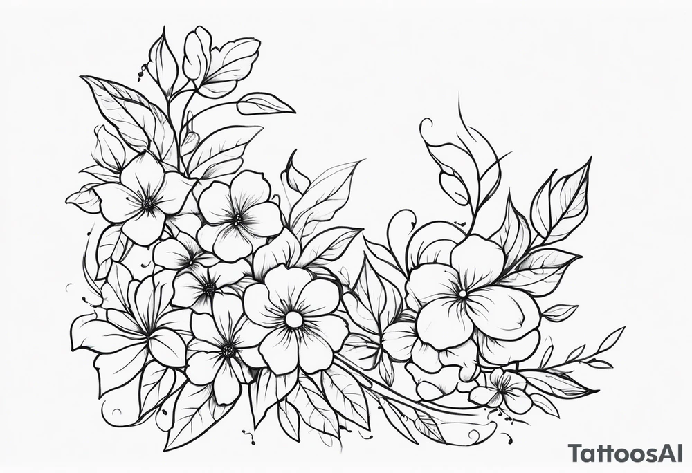vines of flowers and leaves tattoo idea