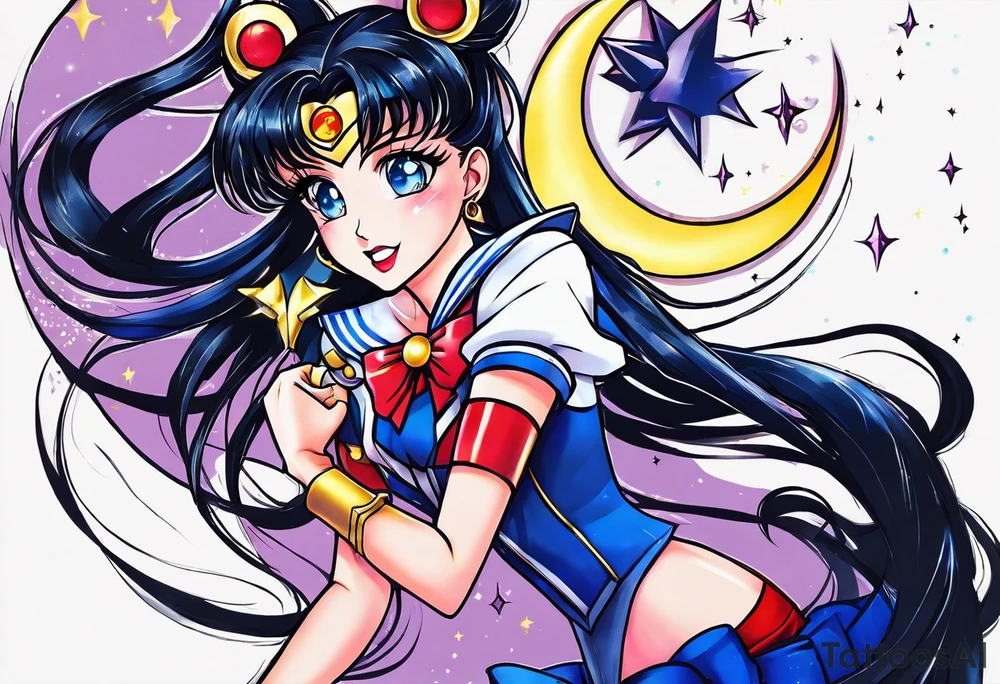 Need a tattoo sketch color on the forearm theme sailor moon tattoo idea