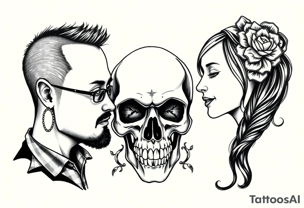 Family, brothers, skull, mom tattoo idea