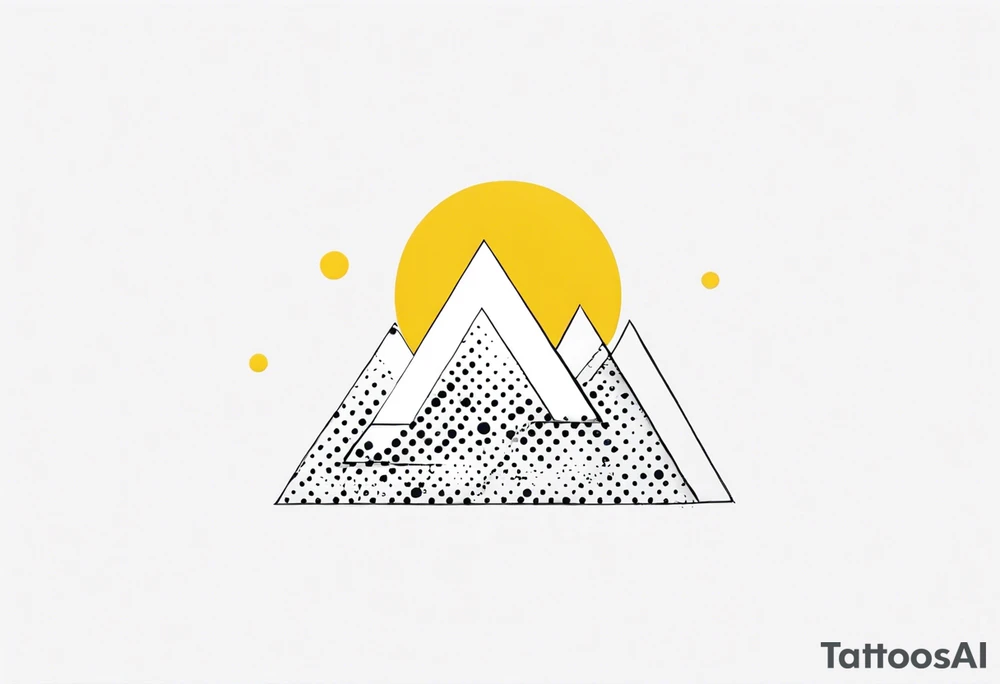 simple sunshine made of black dots with a triangle incorporated somewhere tattoo idea