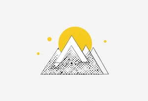 simple sunshine made of black dots with a triangle incorporated somewhere tattoo idea