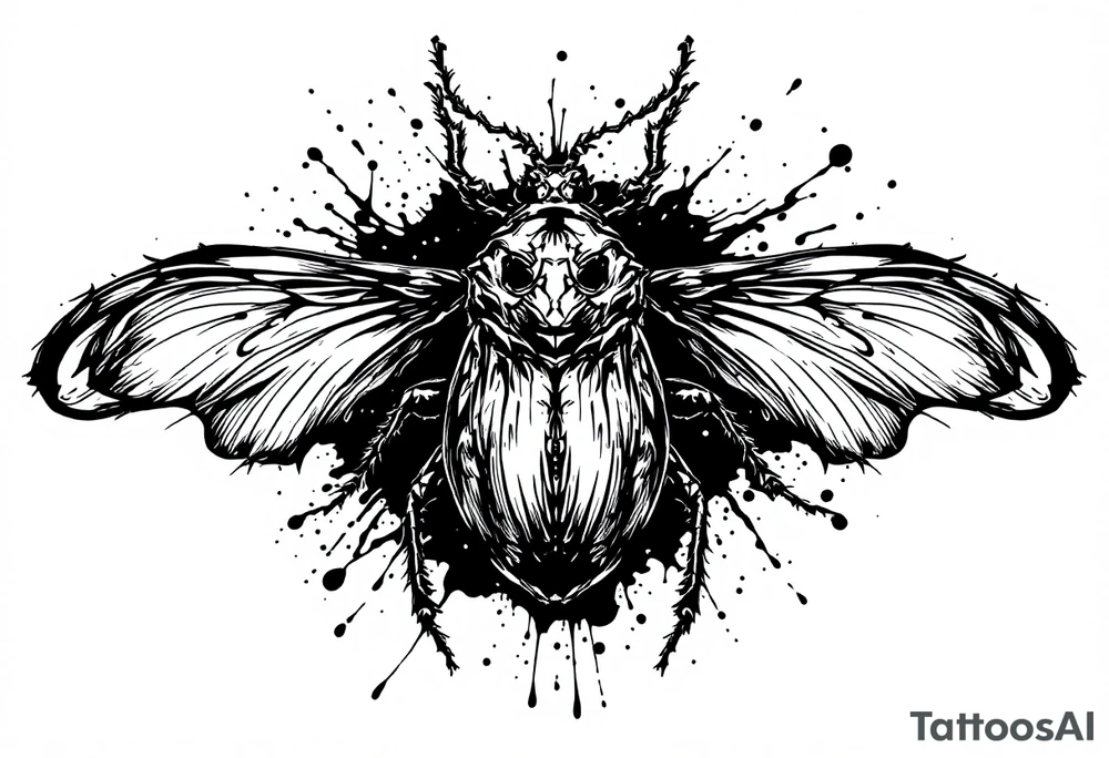 weird bug inks splash tattoo idea