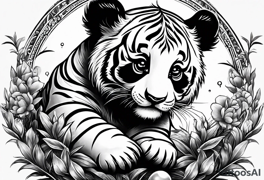 Baby panda 
Baby Tiger
Playing ball tattoo idea