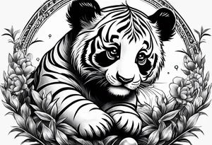 Baby panda 
Baby Tiger
Playing ball tattoo idea