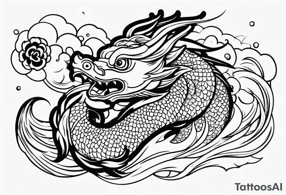 I want a dragon tattoo In gold and black for the story of koi fish tattoo tattoo idea