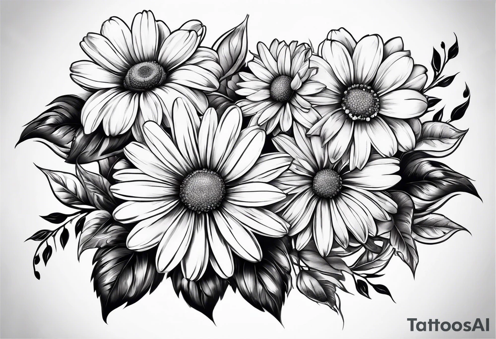 Daisies, roses tattoo idea