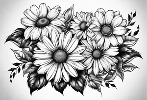 Daisies, roses tattoo idea