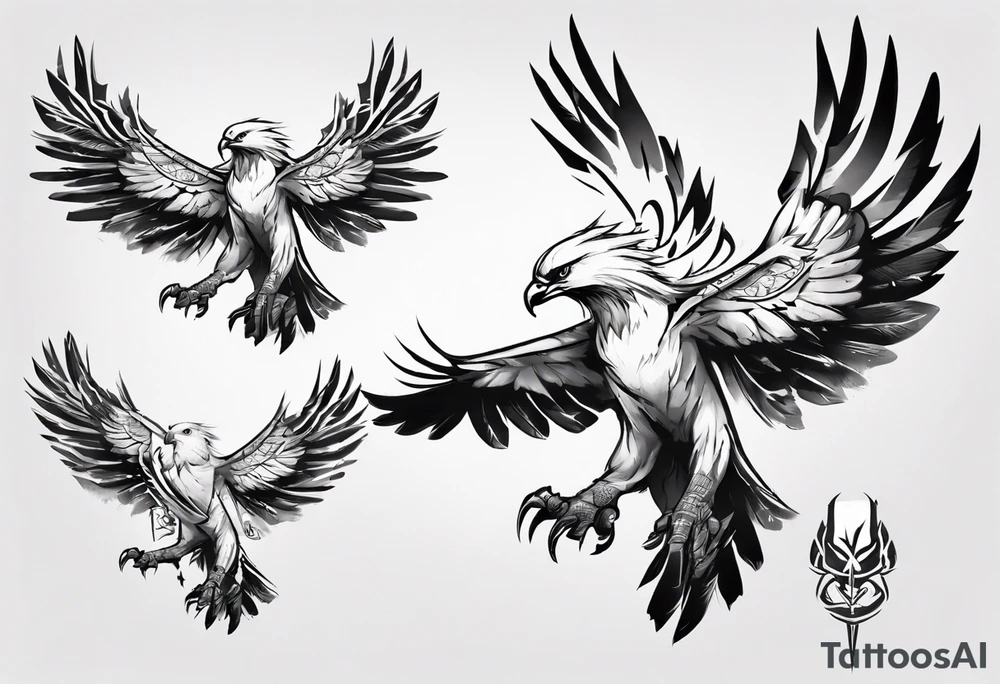 A white hawk as a warrior tattoo idea