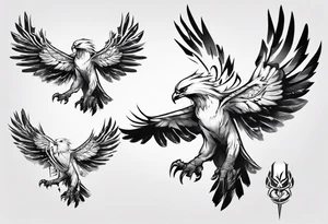 A white hawk as a warrior tattoo idea