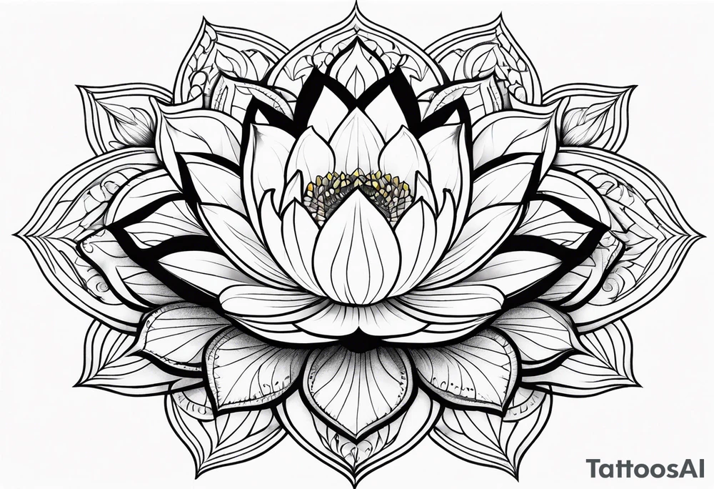Lotus flower, mandala. Geometric shapes tattoo idea
