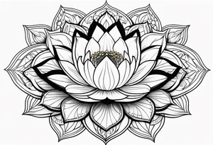 Lotus flower, mandala. Geometric shapes tattoo idea