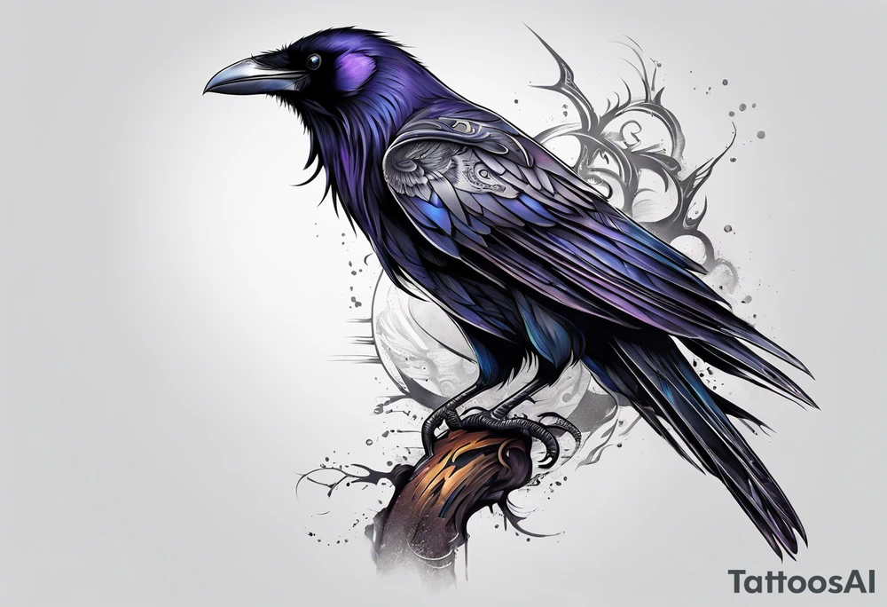tall Raven tattoo idea
