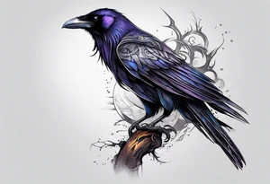 tall Raven tattoo idea