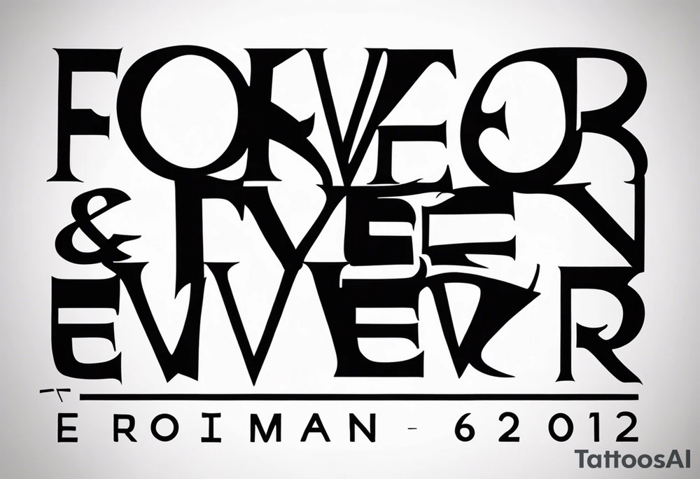 The words forever & Ever and Roman Numerals for 6,12,2012 tattoo idea