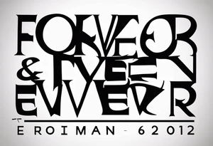 The words forever & Ever and Roman Numerals for 6,12,2012 tattoo idea
