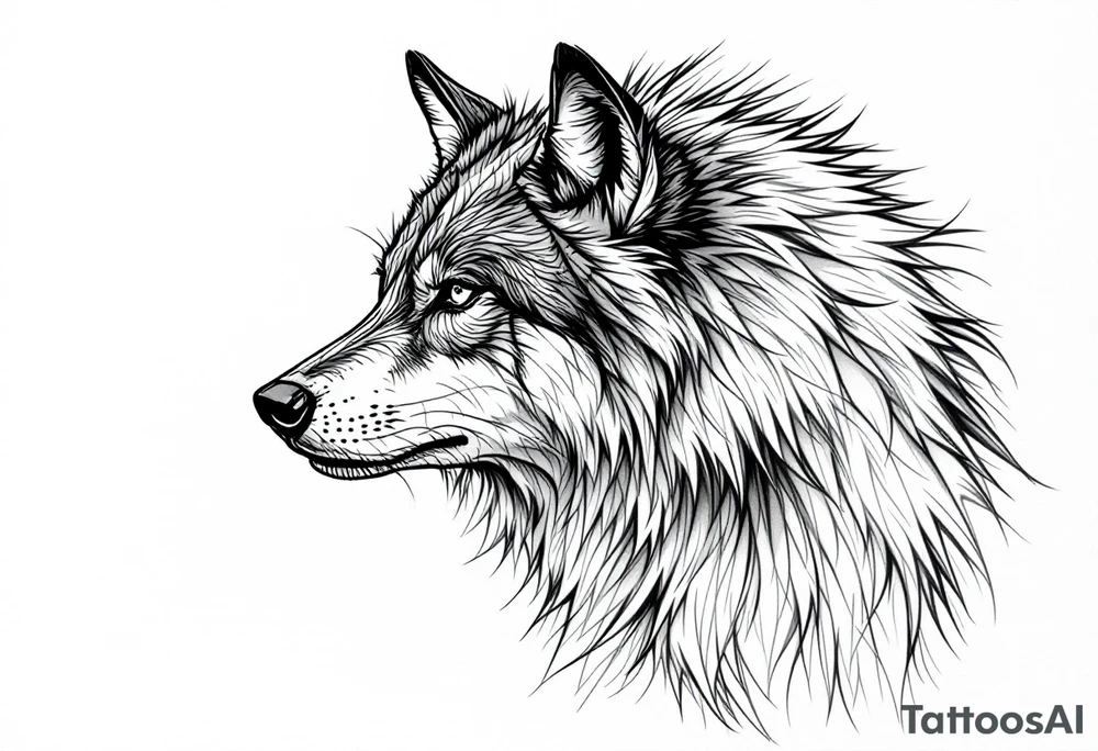 mongolian grey wolf that looks simple tattoo idea