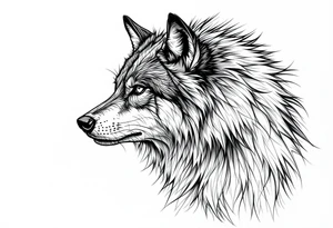 mongolian grey wolf that looks simple tattoo idea