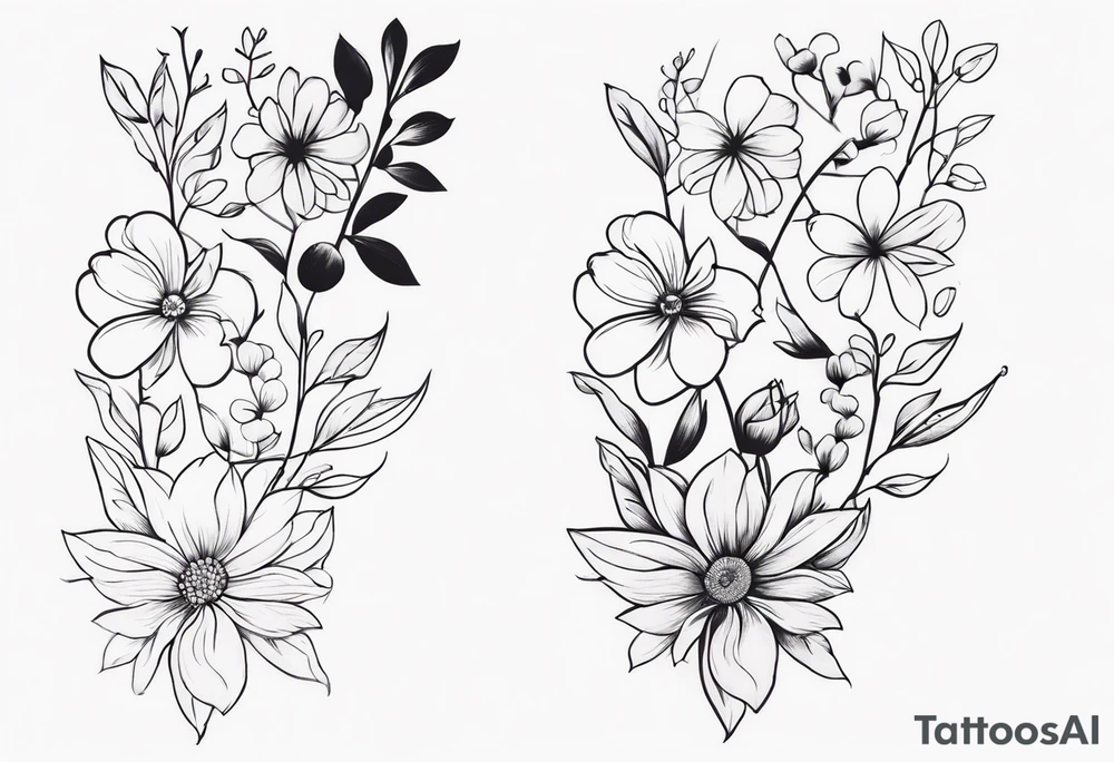 Floral sleeve tattoo idea