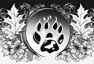 maple, dog paw print tattoo idea