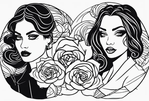 Faces rosas caveiras tattoo idea