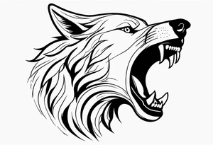Roaring wolf tattoo idea